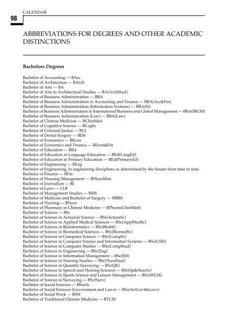 98 Abbreviations For Degrees And Other Academic Distinctions
