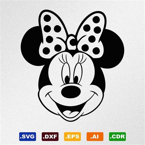 Minnie Mouse Head Svg Dxf Eps Ai Cdr Vector Files For Cr Inspire