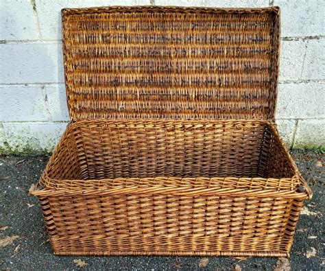 A Woven Rattan Blanket Chest