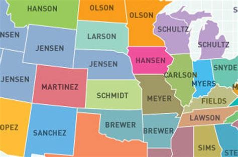 Map Shows The Most Distinctive Last Name In Every State