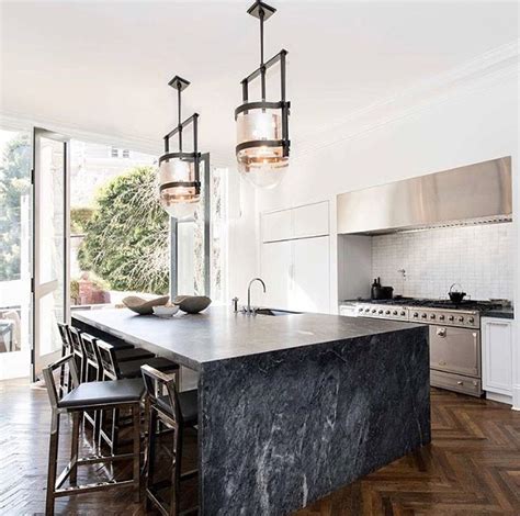 Therefore the decoration of kitchen is highly crucial for adding a touch of home furnishings. Large black marble island. | Marble kitchen island ...