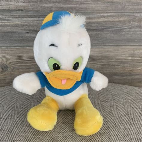 Vintage Disneyland Walt Disney World Dewey Duck Stuffed Plush Toy 9 Ebay