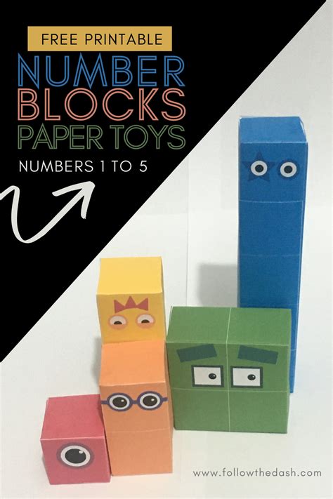 The Number Blocks Are Made Out Of Paper To Look Like Faces And Eyes