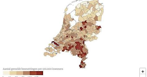 Alle geregistreerde corona (covid19) gevallen en meldingen in nederland per gemeente. Kaart: hier slaat het coronavirus in Nederland toe - InHetNieuws.nl