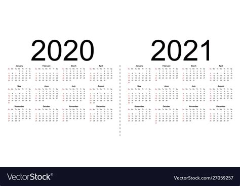 2021 calendar with week numbers starting monday, 2021 calendar. Calendar 2020 2021 week starts from sunday Vector Image