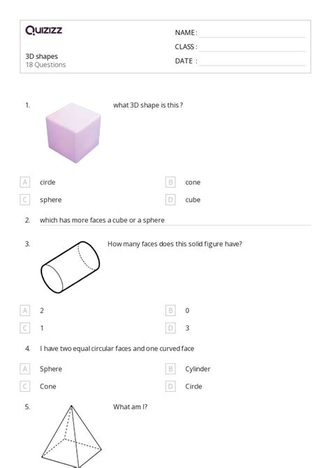 50 3d Shapes Worksheets For 4th Grade On Quizizz Free And Printable