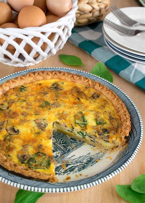 Easy Spinach Mushroom Quiche Recipe In Spinach Stuffed