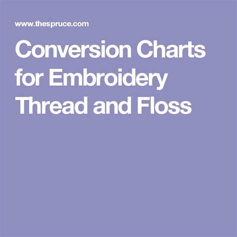 Use This Embroidery Color Conversion Charts To Find Similar Colors
