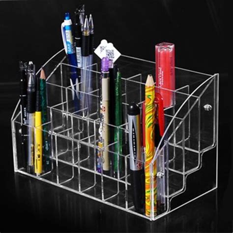 Acrylic Marker Pens Display Rack Holder Cosmetics Box Desk Organiser 24