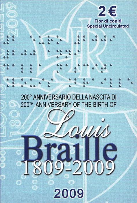 Italy 2 Euro Coin 200th Anniversary Of The Birth Of Louis Braille