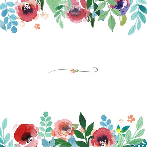 Watercolor Flower Border Vector At Collection Of