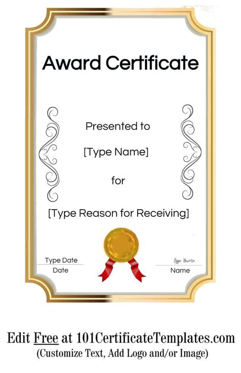 Use our free gift certificate maker to edit any of the gift certificates on this site. Free Printable Certificate Templates | Customize Online