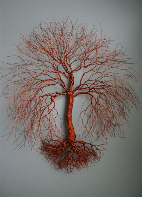 Metal Sculpture Natural Copper Wire Wall Art Copper Twisted Wire Tree