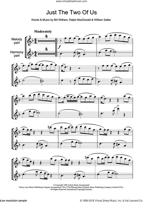 Just The Two Of Us Sheet Music For Flute Solo Pdf Interactive