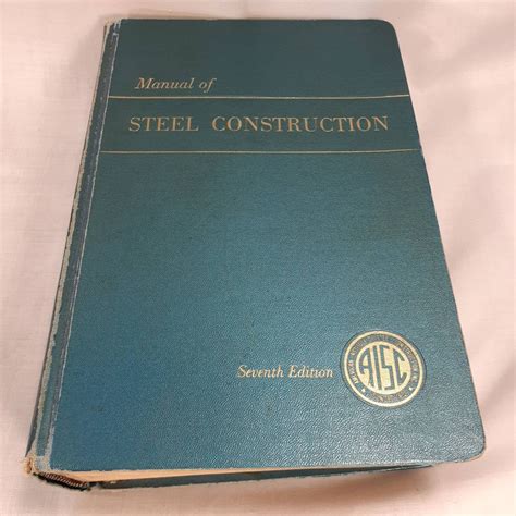 Aisc Manual Of Steel Construction 7th Edition 1970 Flexibound Etsy