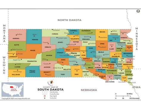 Buy South Dakota County Map