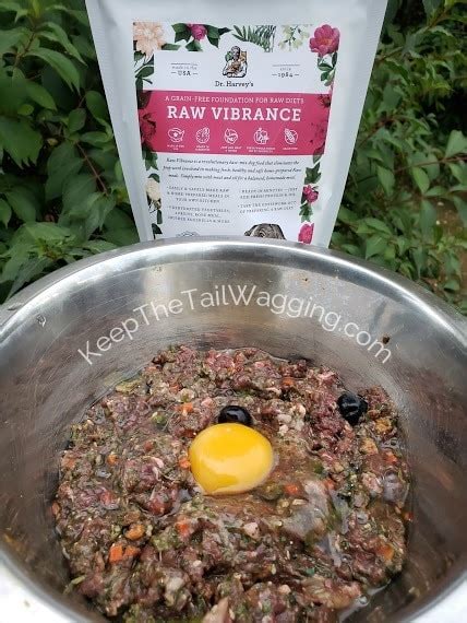My eyes are crossed from reading ingredient lists looking for the best dog food without peas, legumes or potatoes. Easy Raw Dog Food Recipe with Dr. Harvey's Raw Vibrance ...