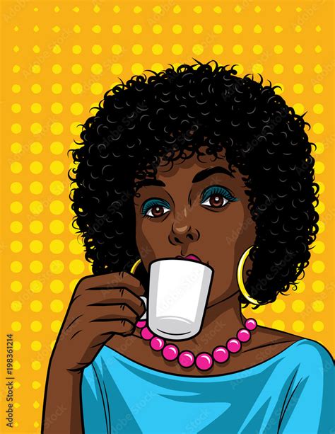 Vector Illustration In Comic Art Style Of Beautiful African American