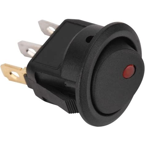 Round Rocker Switch Spst With Red Led 12v 20a