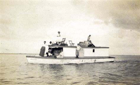 Florida Memory Postcard Showing Koreshans Aboard The Curlew Motorboat
