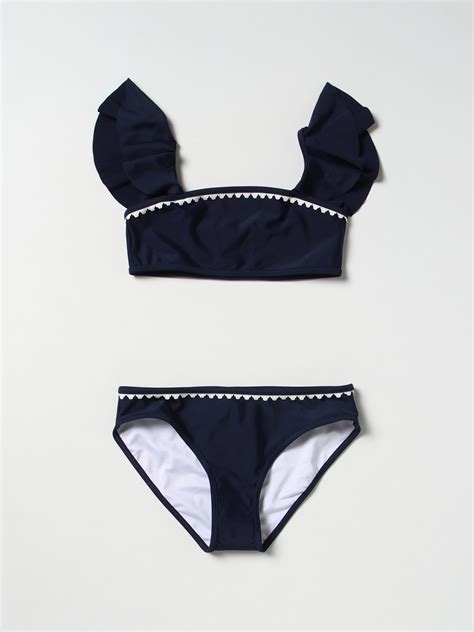 chloÉ swimsuit for girls blue chloé swimsuit c17113 online on giglio