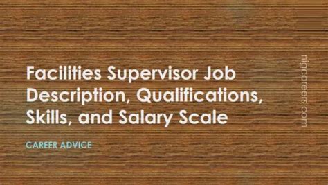 Facilities Supervisor Job Description Skills And Salary