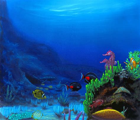 Undersea Ocean Life Paintings Thomas Deir Honolulu Hi Artist
