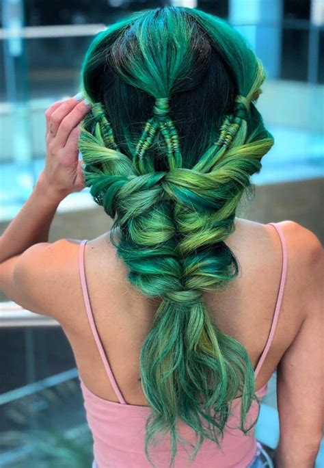 100 Unique Color Hairstyles Combinations Hair Styles Green Hair
