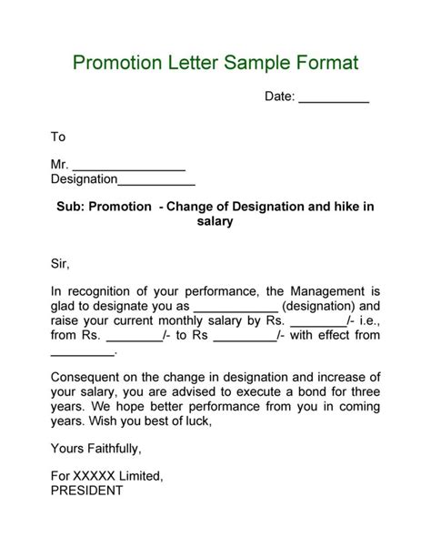 50 Job Promotion Letters 100 Free Templates Templatelab