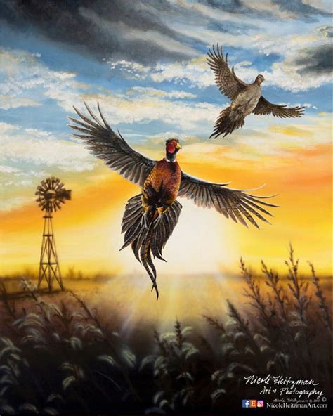 Wings In The Wind Pheasant Painting Fathers Day T Pheasant Hunting