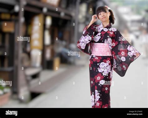 Confident Attractive Dress Yukata Japanese Kimono Girl Lifestyle