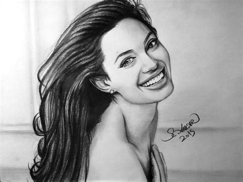 Drawing Angelina Jolie By Serkanpainter On Deviantart