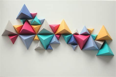 Diy Wall Art With Origami Pyramids ~ Crafting Papers