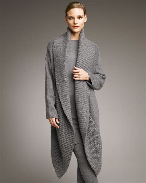 Lyst Donna Karan Stretch Cashmere Sweater Dress In Gray