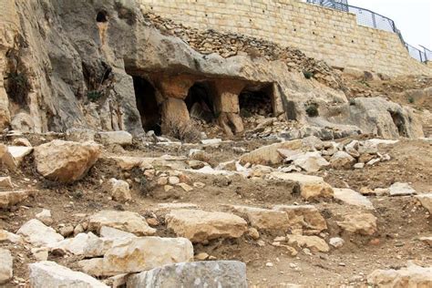 Ancient Tomb Caves At Kidron Valley In Jerusalem Israel Stock Image