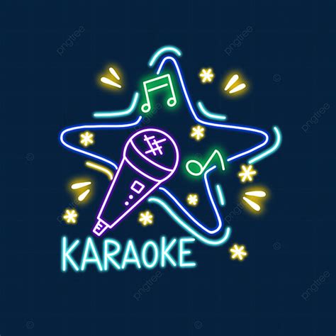 Karaoke Neon Png Picture Pentagrami Karaoke Neon Light Label Lamp
