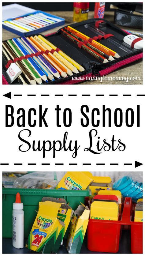 Back To School Shopping Supply Lists Back To School Supplies List