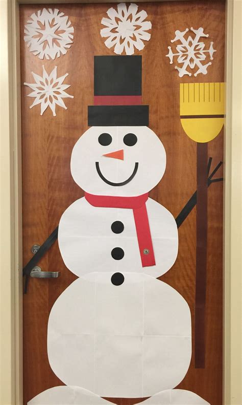 Snowman Door Decor Christmas Doordecorations Snowmandoor Diy