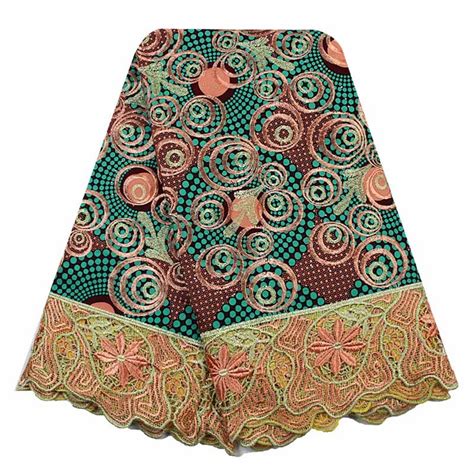 African Ankara Wax Lace Ankara Wax Print With Cord Lace For Lady`s Wedding Fabric Ybglw 177 In
