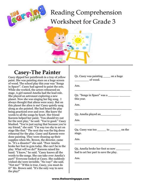 3rd Grade Reading Worksheets Printable
