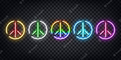 Neon Colored Peace Signs Backgrounds
