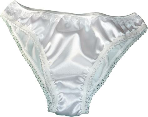 Shiny Satin Low Rise Bikini Brief Panties Ivory Off White With Ivory