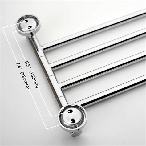 rotary towel rack with 4 swivel bars wall mounted stainless steel