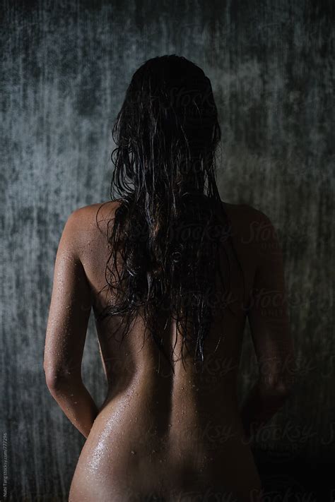 Back View Of Beautiful Woman Naked Body After Shower By Stocksy