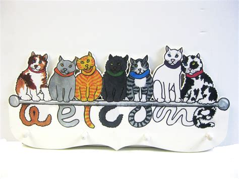 Welcome Sign With Cats Pattern Ps Wood Machines