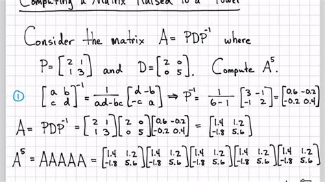 Linear Algebra Example Problems Computing A Matrix To A Power Youtube