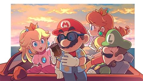 Princess Peach Mario Luigi Princess Daisy And Mario Mario And