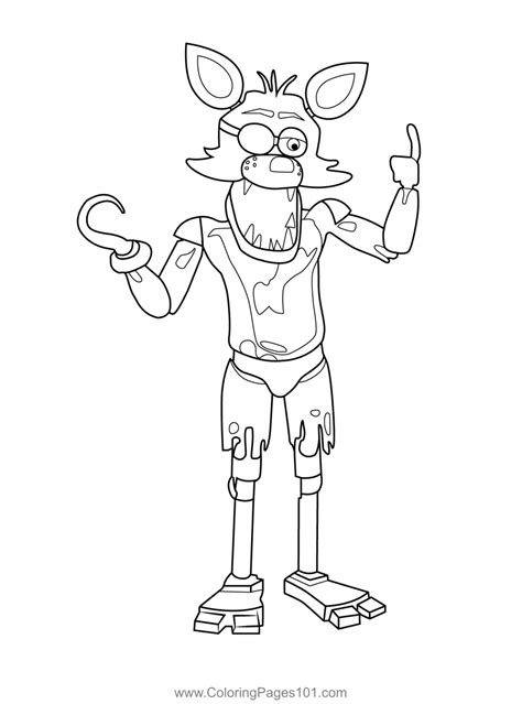 Fnaf Freddy Five Nights At Freddys Foxy Coloring Page Printable