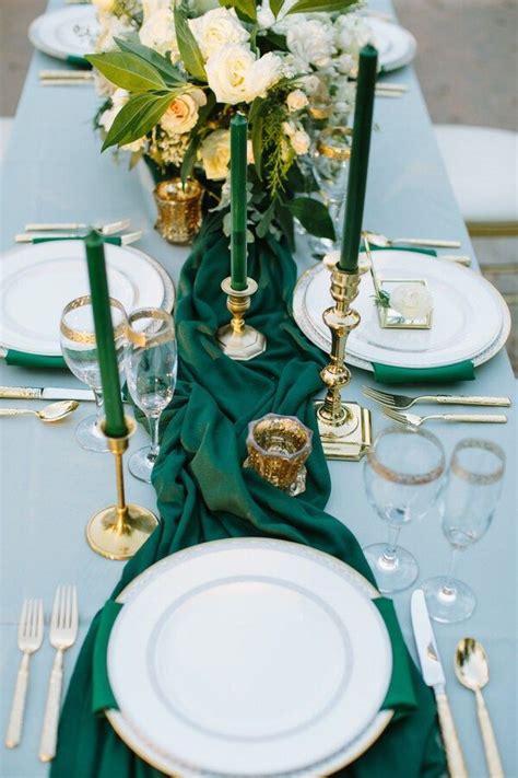 Elegant Emerald and Gold Wedding Attire - Weddings & Brides | Green