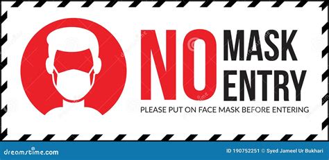 Warning Sign Face No Mask No Entry Cartoon Vector CartoonDealer